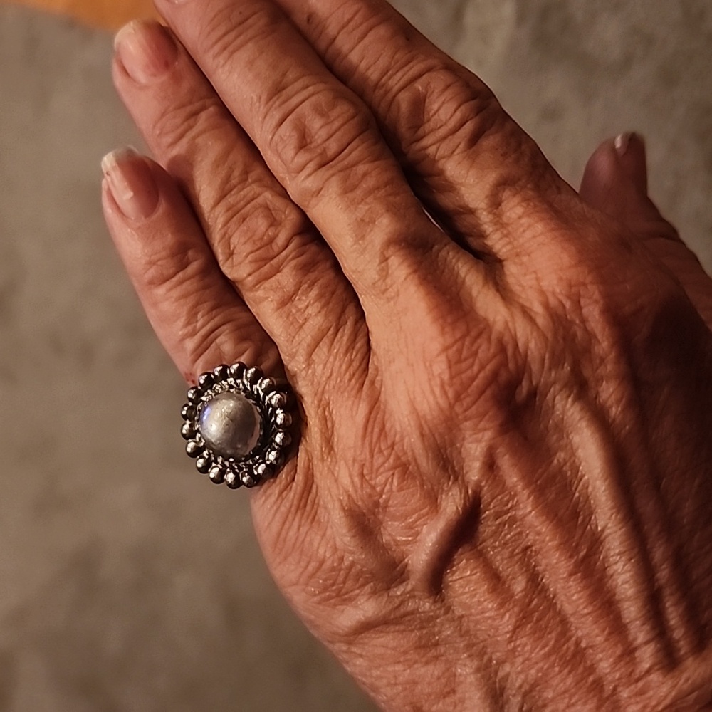 Native American, Navajo Sterling silver domed ring
